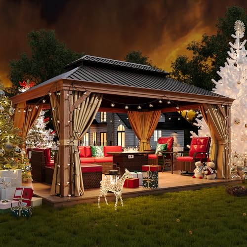 Sonegra 12' x 16' Hardtop Gazebo Brown