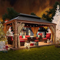 Sonegra 12' x 16' Hardtop Gazebo Brown