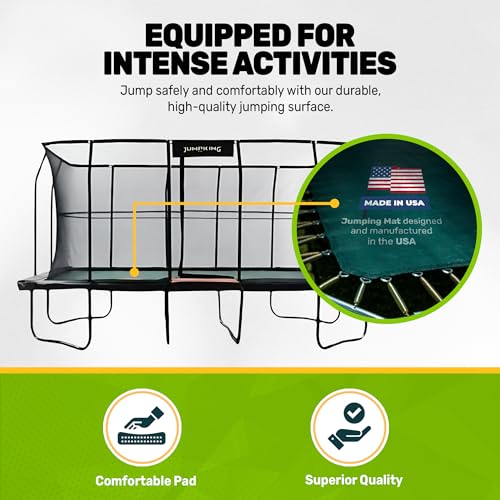 JumpKing Pro-Series 10'x18' Rectangle Trampoline with Enclosure Black/Orange