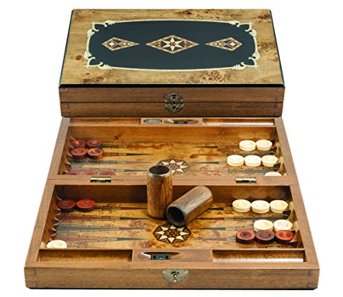 Studio Anne Carlton Luxury Classic Backgammon Board Set Medium 13.8 Inches