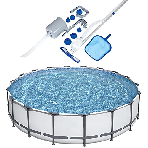 Bestway Above Ground Swimming Pool with Cleaning Kit Gray