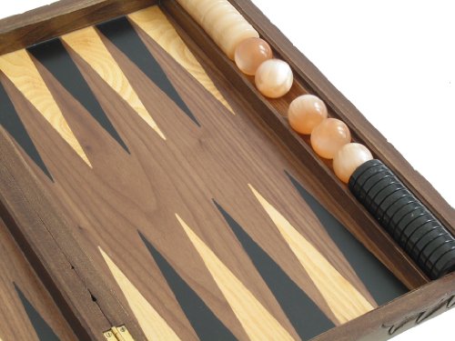 Neroulia 19" Carved Walnut Backgammon Set with Racks Brown