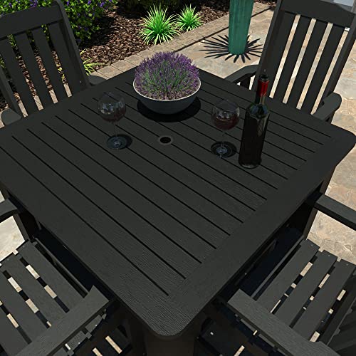 Highwood Sequoia Professional 5pc Square Counter Height Dining Set Black