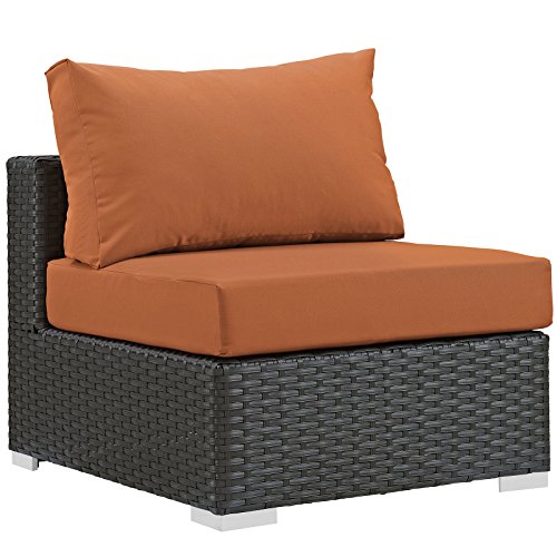 Modway Sojourn Wicker Rattan 10 Piece Outdoor Patio Sectional Set Canvas Tuscan