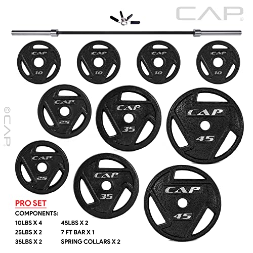 CAP Barbell Pro Olympic Weight Set 265lbs with Plates and Bar