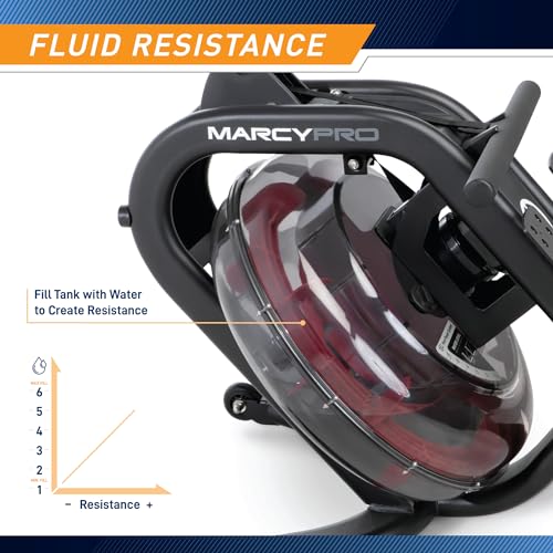 Marcy Pro Water Resistance Rower Rowing Machine Black/Red/Silver