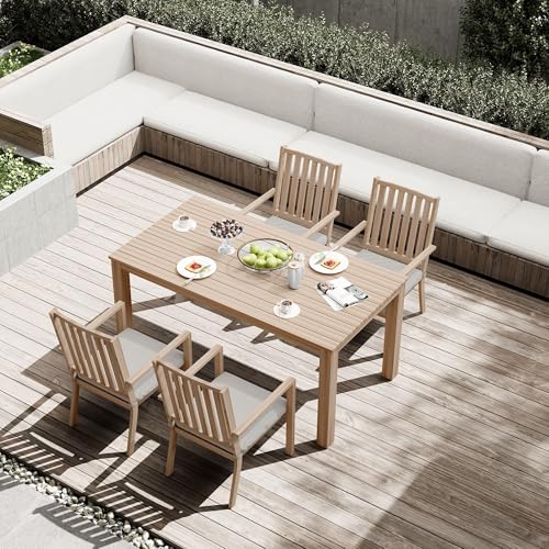RoyalCraft Aluminum 5-Piece Patio Dining Set with Removable Cushions Brown