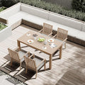 RoyalCraft Aluminum 5-Piece Patio Dining Set with Removable Cushions Brown