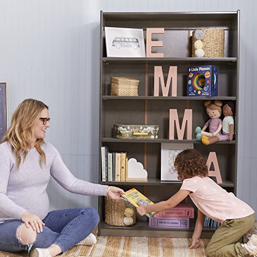 ECR4Kids Classic Bookcase 60in Adjustable Shelves Grey Wash