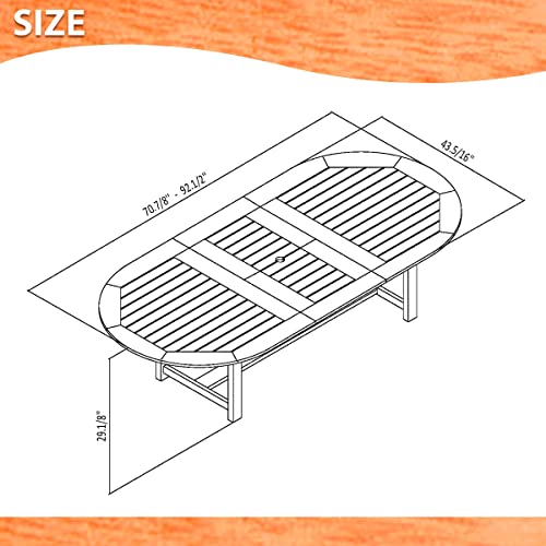 Amazonia Bahamas 9-Piece Oval Dining Table Set Eucalyptus Wood Brown