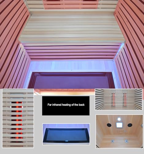 Kang Share Infrared Sauna Room 2 to 3 Person 1832W Low EMF + Carbon Plate Heater Indoor Dry Sauna, Home Spa Sauna, Wooden Canadian Hemlock KS-CG02