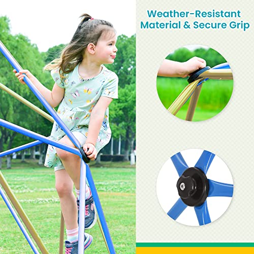 KOZYSPHERE Kids Climbing Dome Tower 12ft Jungle Gym Blue/Coffee