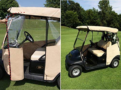 DOORWORKS GOLF CART ENCLOSURES Golf Cart Cover - Black Utility Box/Rear Seat