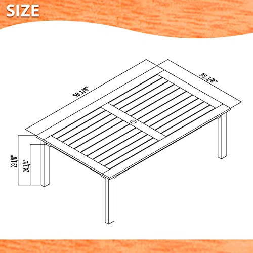 Amazonia Bahamas 5-Piece Eucalyptus Rectangular Dining Set Black