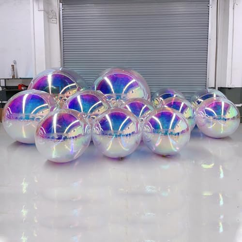 YBZCHLM Giant Inflatable Mirror Ball Set with Air Pump - Iridescent (12pcs)