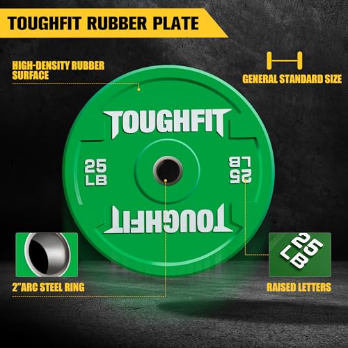 ToughFit Olympic Bumper Plates 370LB Set