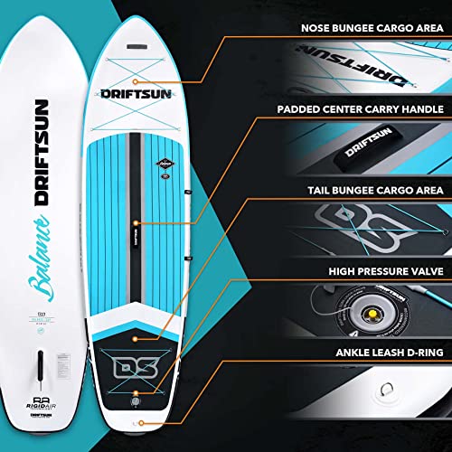 Driftsun Inflatable Stand Up Paddle Board - Extra Wide ISUP Package