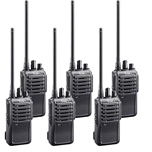 Icom 6 Pack IC-F3001 VHF Preprogrammed Radios Black