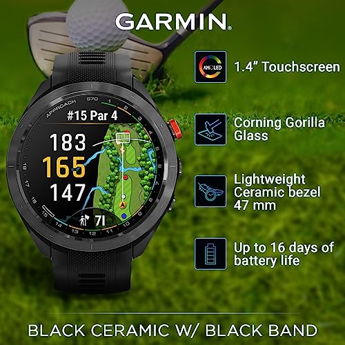 Wearable4U Garmin Approach S70 Golf Smartwatch Black + E-bank