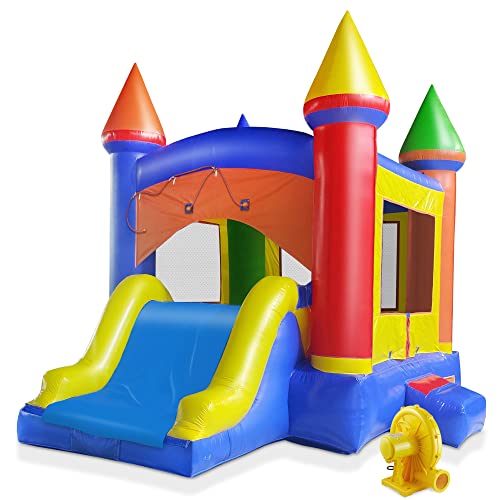 Cloud 9 Castle Inflatable Bounce House with Water Slide Multicolor