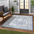 MARK & DAY 10x14 Mantinge Traditional Outdoor Rug Navy