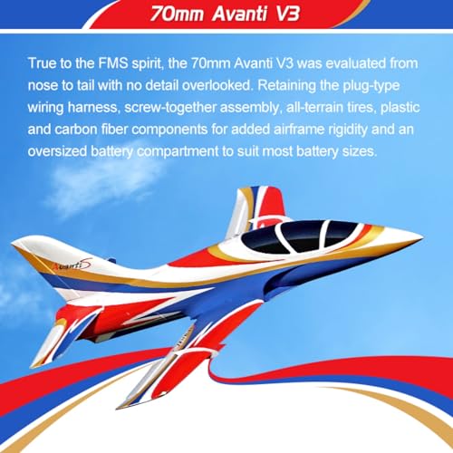 Fms 70mm Avanti V3 EDF RC Jet PNP Gold