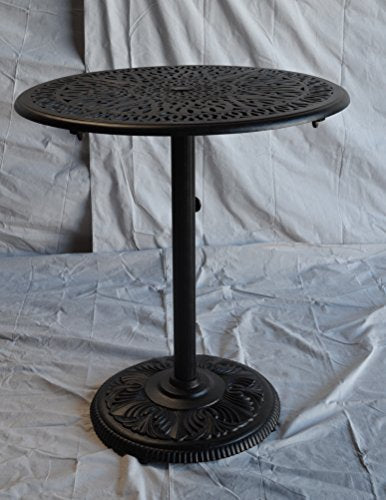 theWorldofpatio St. Augustine 5 Piece Cast Aluminum Bar Set with 36" Table Antique Bronze