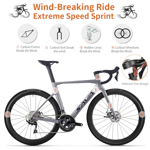 SAVADECK Carbon Road Bike T800 Shimano 105 R7000 22-Speed New Green 56cm