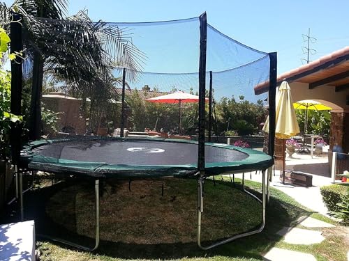 Galactic Xtreme 14 Ft Outdoor Trampoline with Net Black and Green