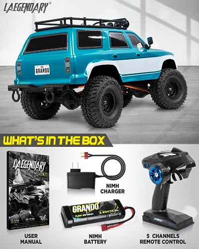 LAEGENDARY 4x4 RC Crawler Truck 1:10 Scale Blue Green Brushless