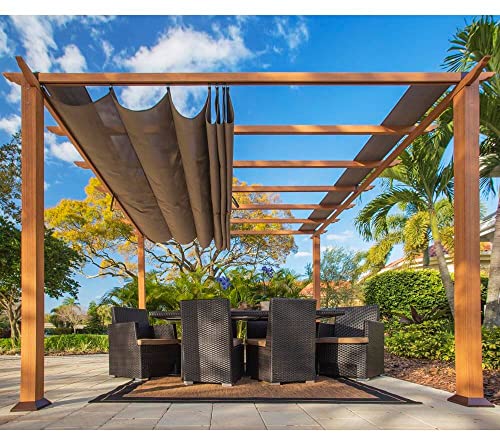 STC Valve 10' H x 11' W x 11' D Pergola Cocoa, Sand, White