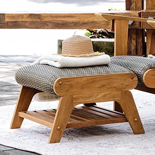 Cambridge Casual Auburn Teak Wood 2-Piece Padded Upholstered Patio Conversation Set