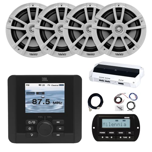 Enrock Marine JBL JAM5000N Bluetooth AM/FM/WB Radio Receiver with 4x 6.5" Speakers White