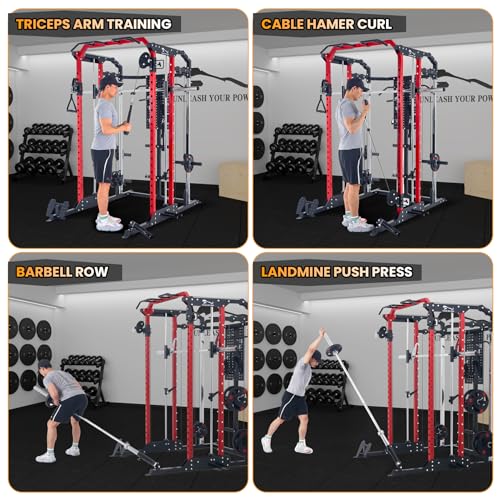 STMHOM Power Cage Smithmachine 2400 Lbs All-in-One Red