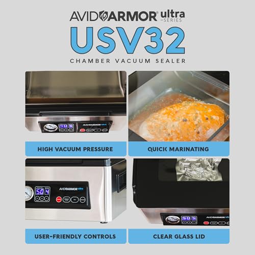 Avid Armor Ultra Series USV32 Premium Chamber Vacuum Sealer Machine Black