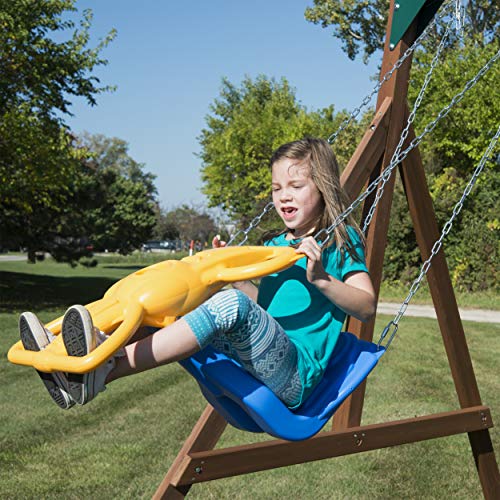 Swing-N-Slide Fremont Wooden Swing Set with Slide Brown