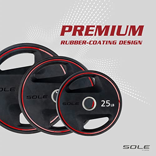SOLE Fitness Weight Plate Set Rubber-Coated Home Gym Equipment