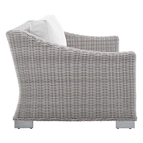 Modway Conway Sunbrella Outdoor Patio Loveseat Light Gray White