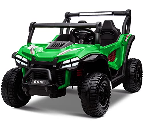 OTTARO 24V XXXL 2-Seater Ride-On Car 4WD UTV Truck with Remote Control Green