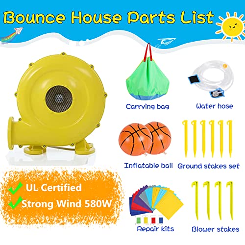 Wesoky 10-in-1 Inflatable Bounce House Water Slide with Blower