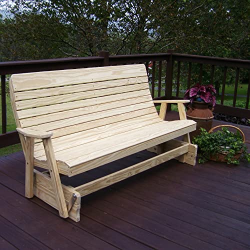 Furniture Barn USA Pressure Treated Pine 6' Highback Glider Unfinished