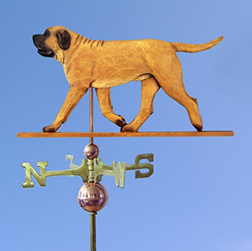 Mastiff Hand Carved & Painted Weathervane 32 Inch Apricot