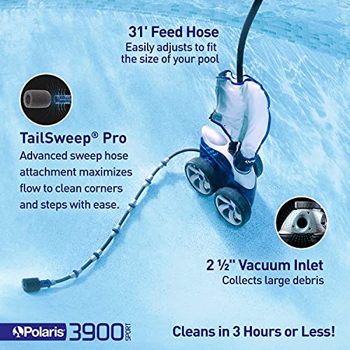 Polaris Vac-Sweep 3900 Sport Pressure Inground Pool Cleaner Blue Black Gray