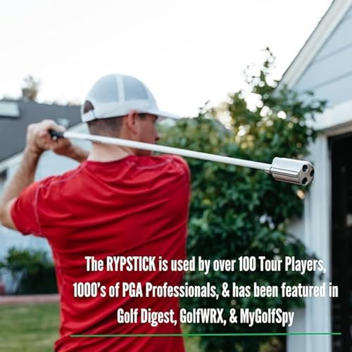 Rypstick Speed Training Aid & RypRadar 2.0 Golf Warmup Device Mens White 45" Pack