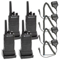Motorola Solutions RMU2080 On-Site Rugged Two-Way Business Radio with Remote Speaker Mic (4-Pack) Black