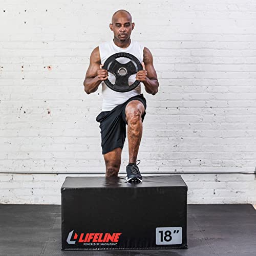 Lifeline Olympic Weight Plate Set with Bar Black