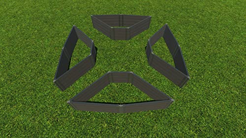 Frame It All Weathered 2" Tool-Free Garden Raised Bed 4-Sided Triangle Weathered Wood 2