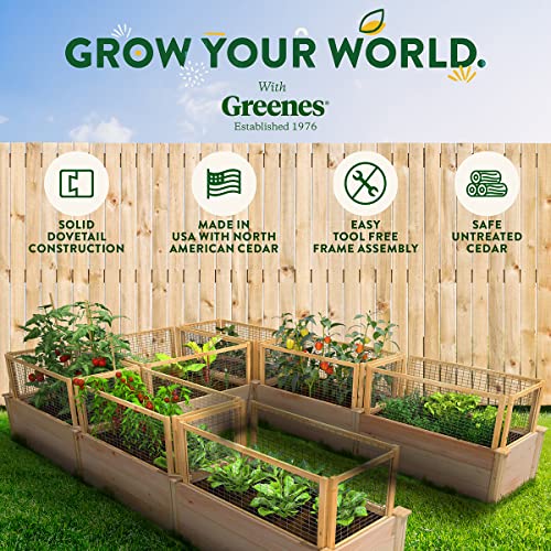 Greenes Fence Premium Cedar Raised Garden Bed with CritterGuard System 8' x 12' Light Brown