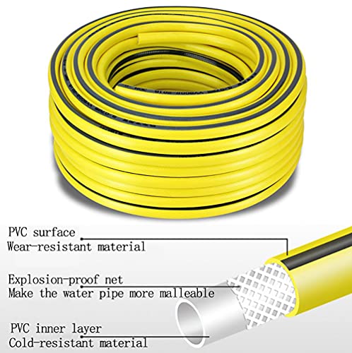 C/H Garden Hose Pipe 5m Flexible Watering Hose with Spray Gun Yellow