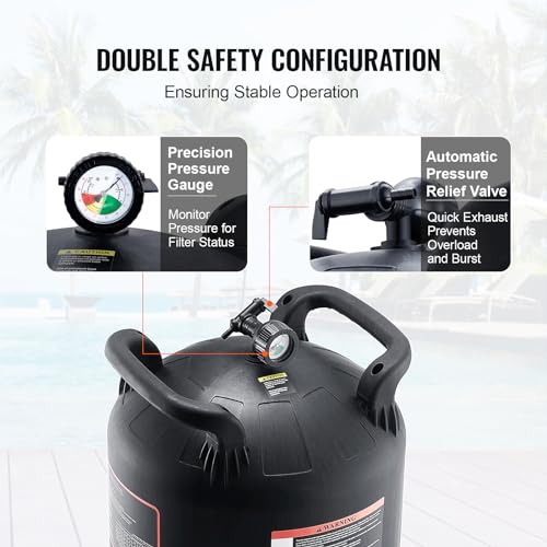 VEVOR PRO Cartridge Pool Filter Tank 320-325 Sq.Ft Upgraded Version with 4 Filters